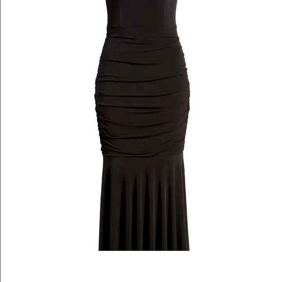 Lulus Any Given Moment Black Laced Ruched Maxi Sz. Large - Picture 5 of 14